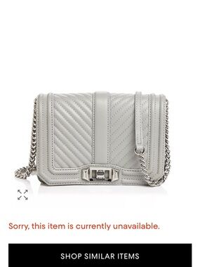 Rebecca Minkoff Love Small Chevron Quilted Leather Crossbody W/ Silver Hardware